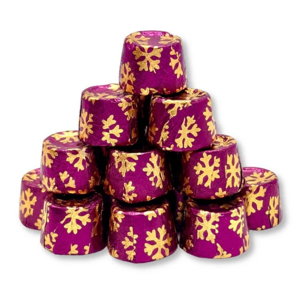 Dark Chocolate Salted Caramel Candy, Christmas Wrapped Caramels - 5 lb (Approx. 225 pieces)