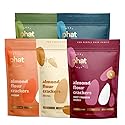 Real Phat Foods Almond Flour Crackers - Low Carb, Gluten-Free, Keto & Paleo Friendly Snack - 4.5 oz (Variety Pack of 5)