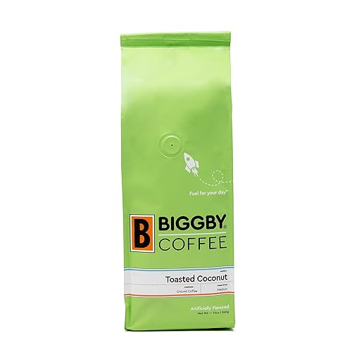 BIGGBY® Toasted Coconut Flavored Ground Coffee, 12oz Bag, Medium Roast