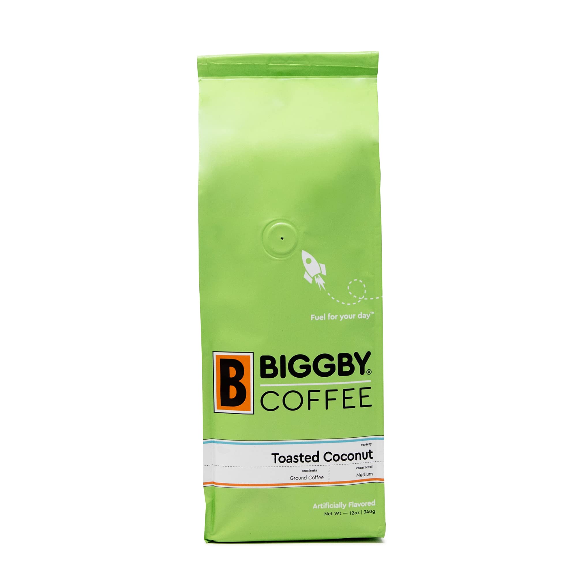 BIGGBY® Toasted Coconut Flavored Ground Coffee, 12oz Bag, Medium Roast