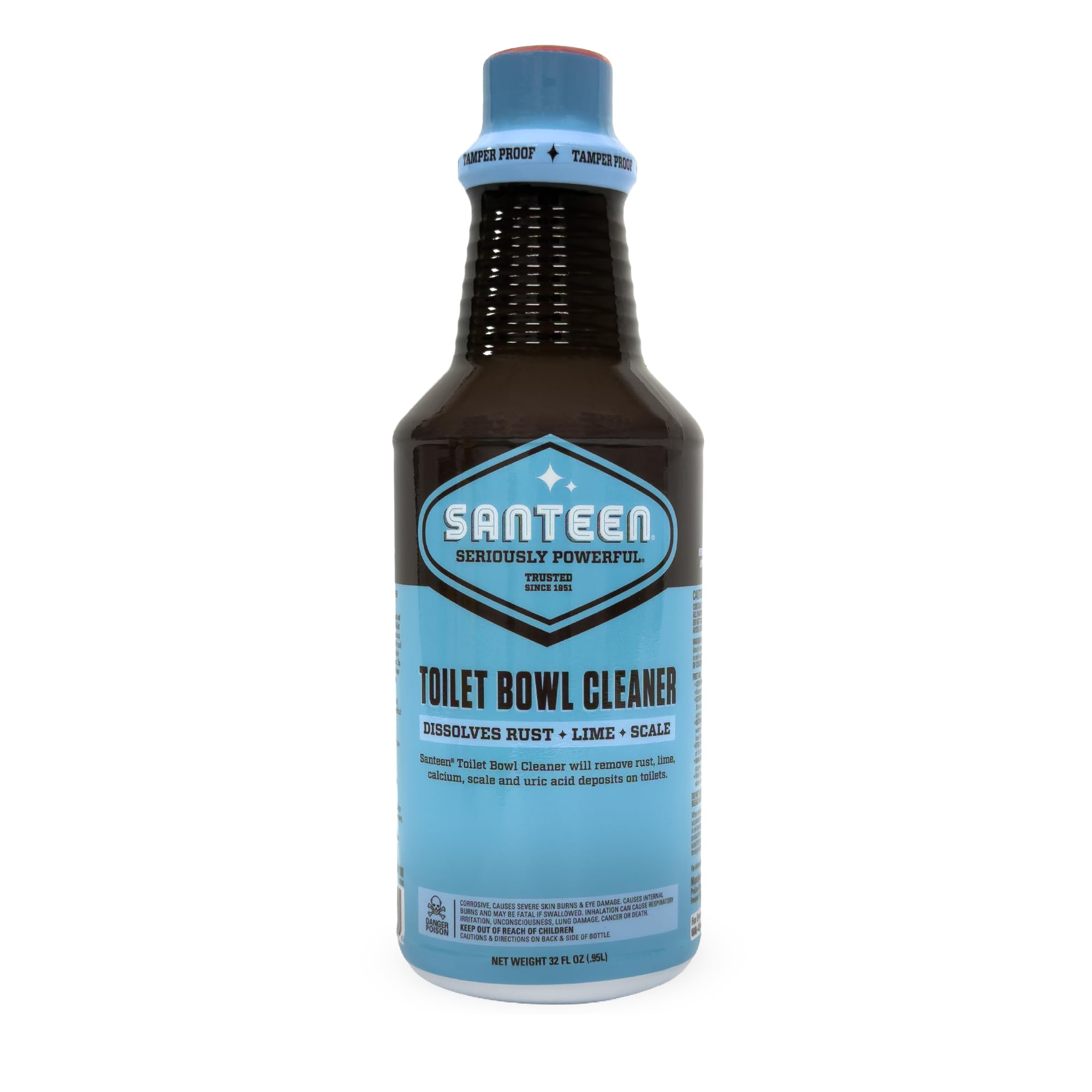 Santeen Professional Toilet Bowl Cleaner - 6 Pack (32oz Bottles) - Heavy Duty Rust, Lime & Scale Remover - Restores Porcelain Finish - Industrial