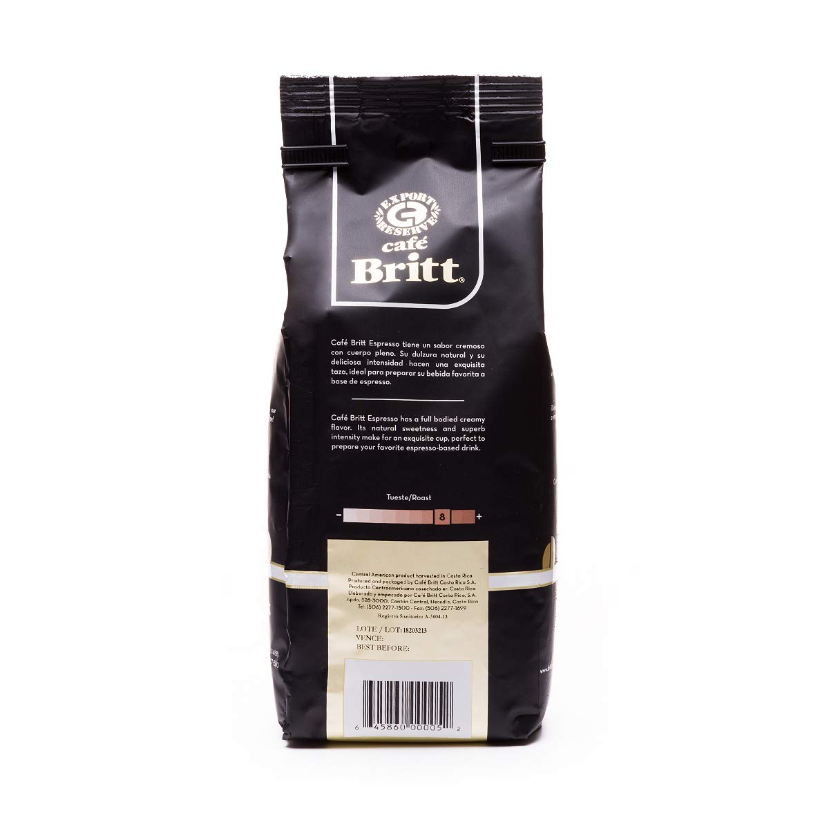 Café Britt® - Costa Rican Espresso Coffee (10.5 oz.) (3-Pack) - Whole Bean, Arabica Coffee, Kosher, Gluten Free, 100% Gourmet & Dark Roast
