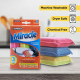 Miracle Microfiber scrubbing Sponges Non-Scratch Sponge Scrubber Heavy Duty Multi-Purpose Cleaning of Dishes, Kitchen, Baths, and Countertops, Machine