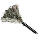 Premium Retractable Feather Duster-Genuine Ostrich Feathers with Metal-Wire Binding