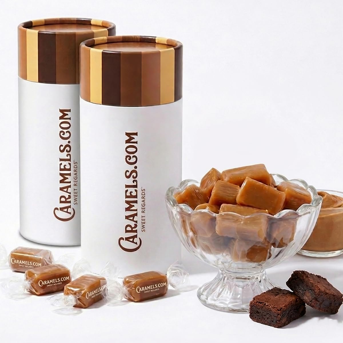 Caramels.com Chocolate & Peanut Butter Caramel Candy | Individually Wrapped