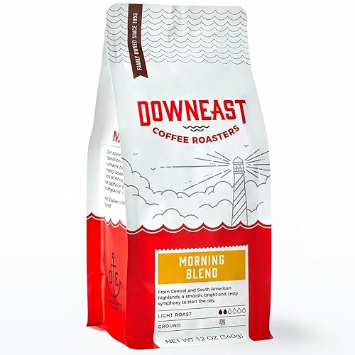 Downeast Coffee Roasters Ground Coffee - Morning Breakfast Blend, Light Roast, 100% Arabica Coffee - Smooth, Bright and Balanced - South American