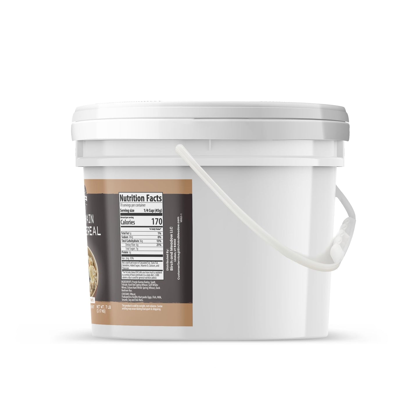 Birch & Meadow 1 Gallon of 7-Grain Hot Cereal, Non-GMO, Hearty Breakfast, Fiber Rich