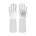LANON Protection wahoo PVC Dishwashing Cleaning Gloves, Reusable Unlined Kitchen Gloves, Non-Slip, Medium
