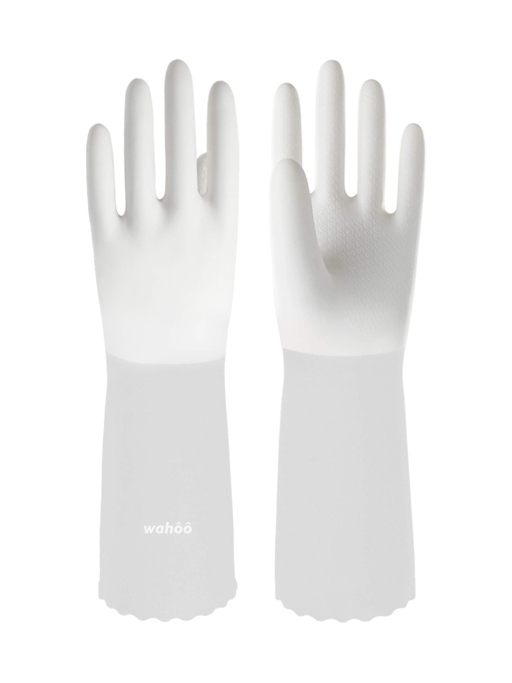 LANON Protection wahoo PVC Dishwashing Cleaning Gloves, Reusable Unlined Kitchen Gloves, Non-Slip, Medium