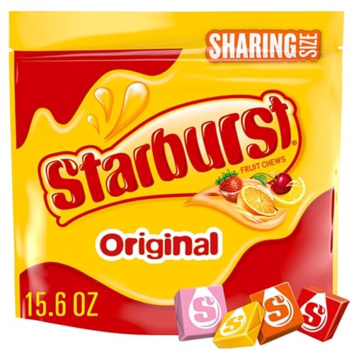 Starburst Chewy Candy, Sharing Size, Individually Wrapped Fruit Chews Candy, 15.6 Oz Resealable Bag