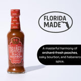 Tabañero Peach Bourbon Hot Sauce, Made in the USA, Small Glass Bottle, 5 oz