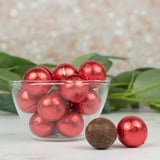 18ct Red Foiled Candy Milk Chocolate Balls - Bulk Individually Foiled Chocolate Balls For Candy Buffets, Favors, Goodie Bags, Parties And Gifts (8oz