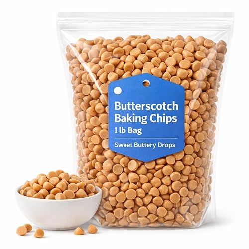 Butterscotch Baking Chips, Bulk 1 lb Bag, Sweet Buttery Drops for Baking