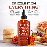 Bees Knees Spicy Honey | Wildflower Hot Honey Infused with Habanero Peppers | Gluten Free, Paleo Friendly | Foodie Gifts, Spicy Gift for Moms (12.5oz)
