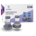 Dish Scrubber with Soap Dispenser - Multi-Purpose Kitchen Brush for Dish, Pot, Pan, and Sink Cleaning - Holder Included