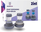 Dish Scrubber with Soap Dispenser - Multi-Purpose Kitchen Brush for Dish, Pot, Pan, and Sink Cleaning - Holder Included