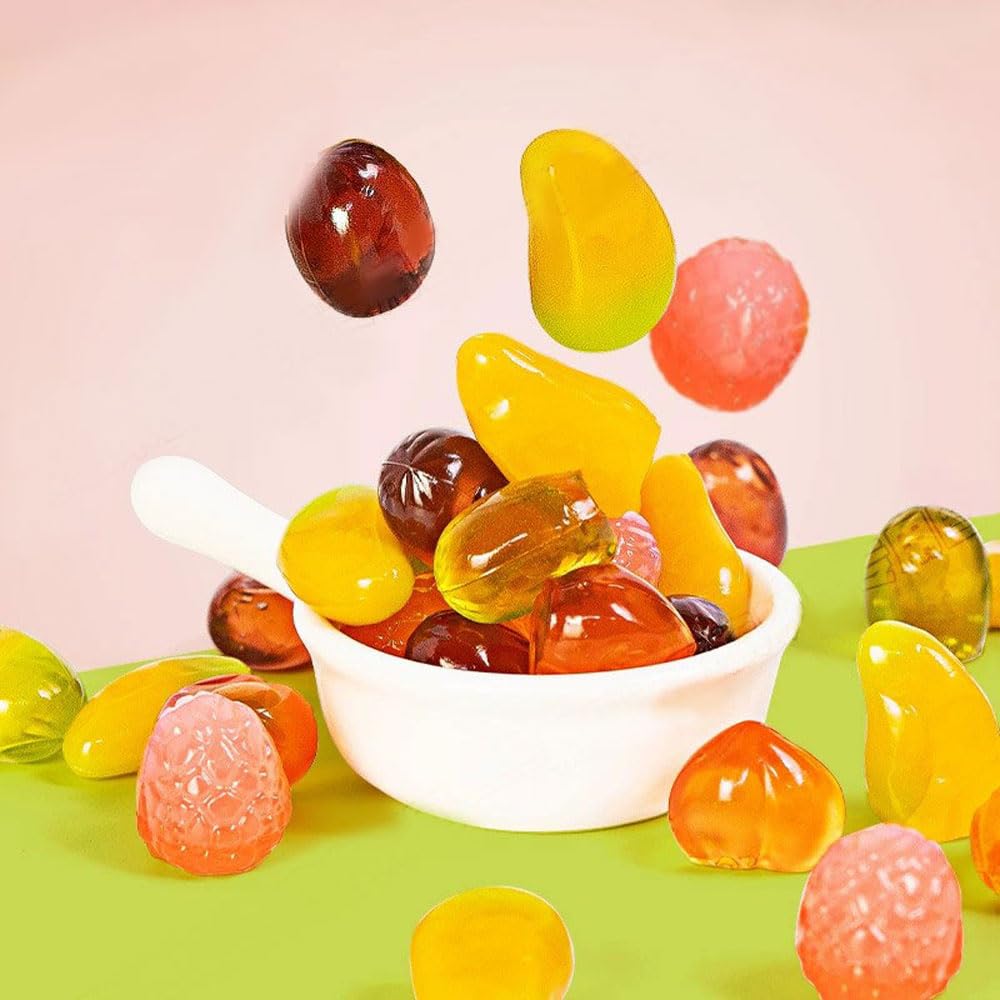 Juice-Flavored Gummy Candy Variety Pack, Peeled Style, 2 Bags - Green Mango Flavor
