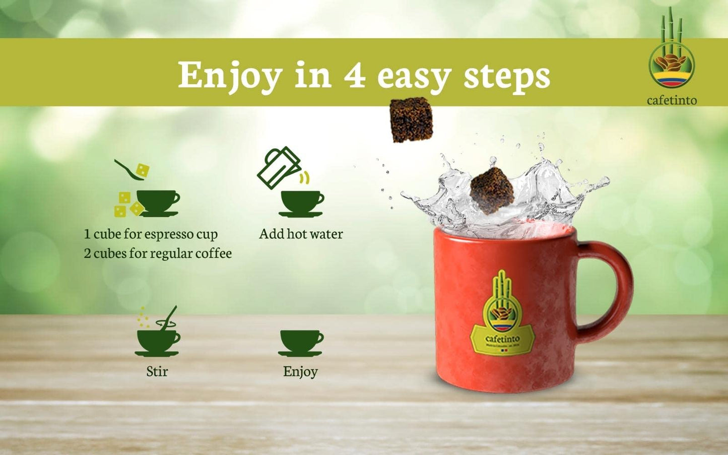 Cafetinto Organic Instant Coffee Cubes 27 Pieces | Colombian Coffee & All Natural Panela Coffee Cubes | Naturally Sourced | Provides Natural