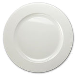 OCCASIONS 120 Piece Disposable Charger Plates Bulk - 12 Inch Heavyweight Plastic Plate Chargers for Weddings, Parties, Events - Elegant White Chargers