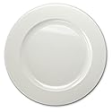 OCCASIONS 120 Piece Disposable Charger Plates Bulk - 12 Inch Heavyweight Plastic Plate Chargers for Weddings, Parties, Events - Elegant White Chargers