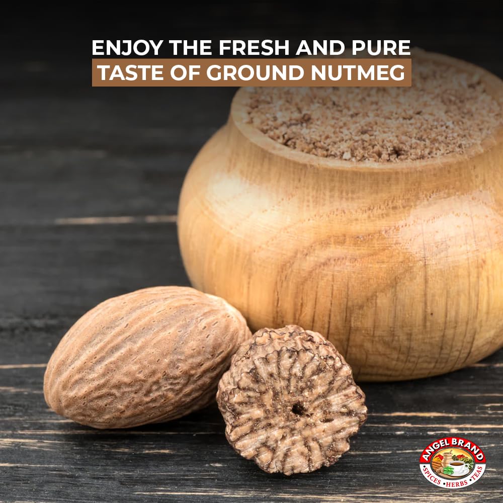 Angel Brand Ground Nutmeg 16 oz Bottle - Discover Premium Rich and Aromatic Taste of Carefully Selected Nutmeg Ground - Versatile and Powerful Spice