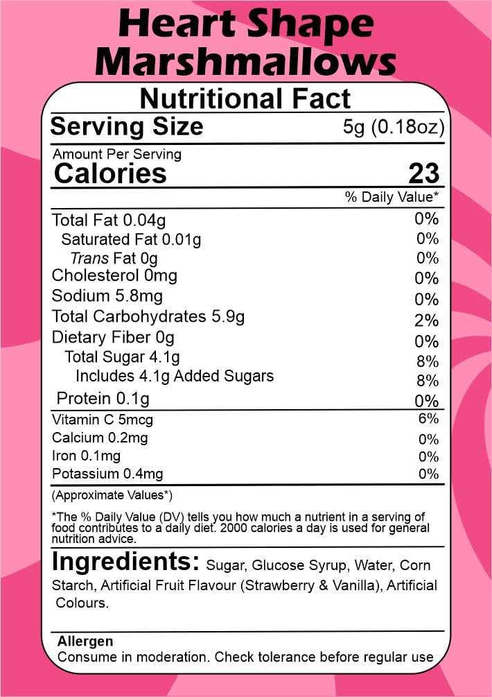 SMIBZE Natural Heart Shape Marshmallows 250 GM (Pack of 1) SMIBZE
