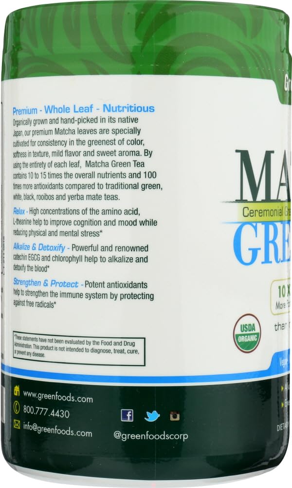 Green Foods Matcha Green Tea, 11 Ounce Sold By HERO24HOUR Thank You