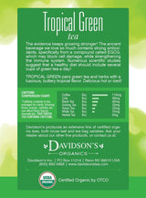 Davidson's Organics, Tropical Green Tea, 8-count Tea Bags, Pack of 12