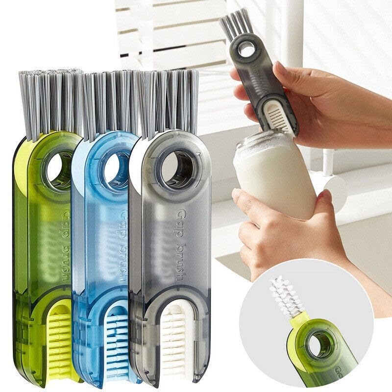 LinaLife 3pcs Cup Lid Brush Straw Cleaner Tools Multi-Functional Cleaning Brush Clean Multifunctional Cleaning Brush, Tiny Bottle Straw Cleaner Tools