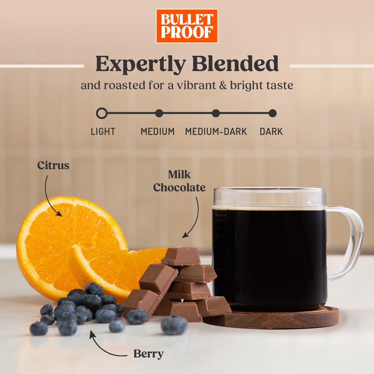 Bulletproof Breakfast Blend Light Roast Whole Bean Coffee, 12 Ounces, 100% Arabica Beans, Clean Coffee Tested for Toxins