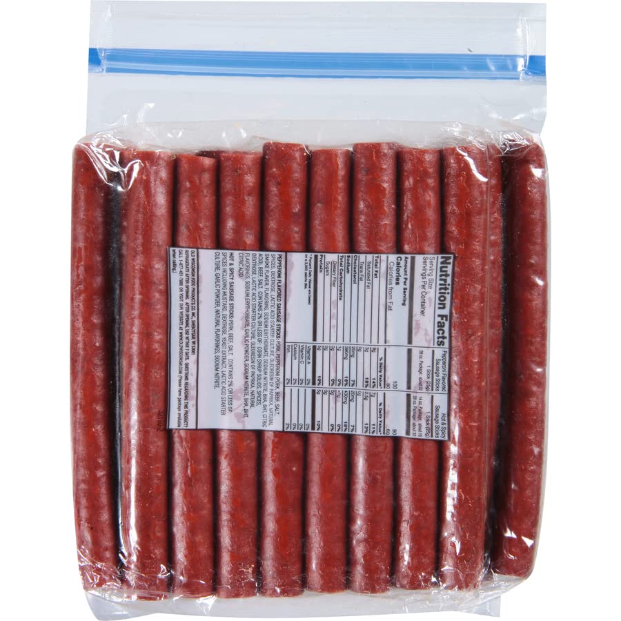 Old Wisconsin Hot & Spicy Sausage Snack Sticks, Naturally Smoked, Ready to Eat, High Protein, Low Carb, Keto, Gluten Free, 28 Ounce Resealable Package