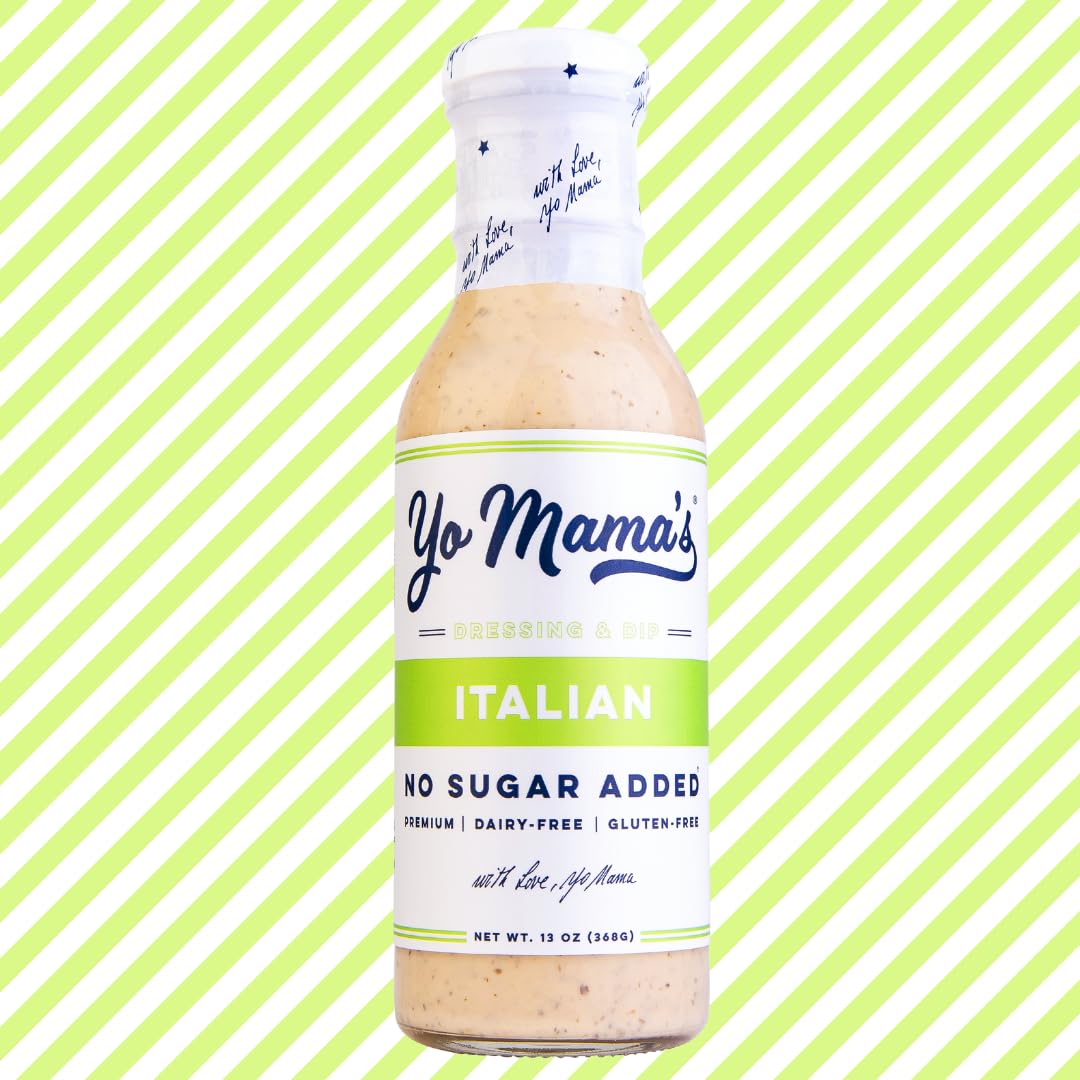 Yo Mama's Foods Keto Italian Dressing and Dip - Pack of (2) - Low Carb, No Sugar, Low Sodium, and Gluten-Free
