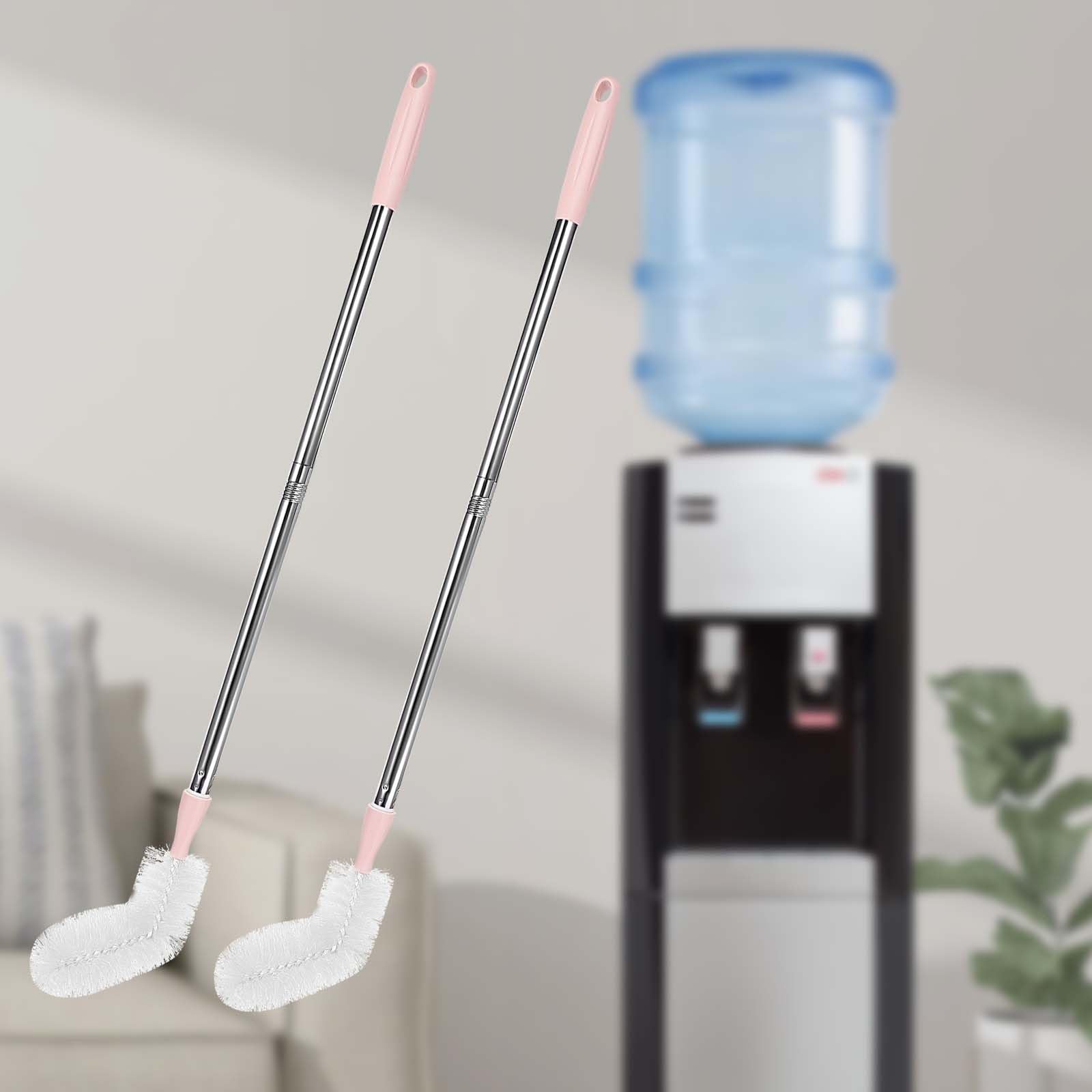 Cuitrent Stainless Steel Bucket Brush, 28 inch, 2 Pack, Nylon Bristles, Plastic Handle, Bendable Head, Suitable for 1 to 5 Gallon Buckets