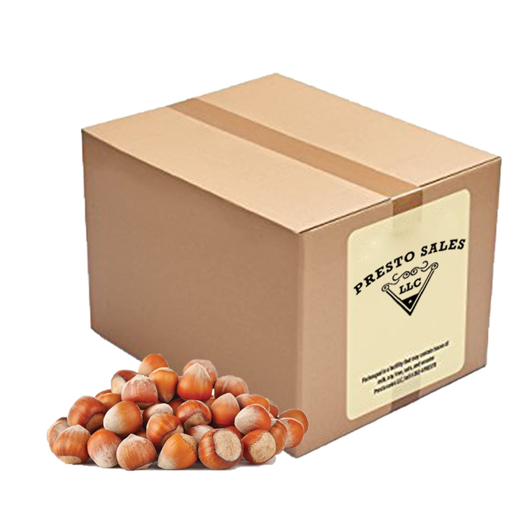 Presto Sales Filberts Hazelnuts Fresh off the tree Raw In Shell, Oregon, USA, fun to crack - 160 oz. (10 lbs.) Convenient Bag in a Box