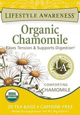 Lifestyle Awareness Organic Chamomile Tea, Caffeine Free, 20 Tea Bags, Pack of 6