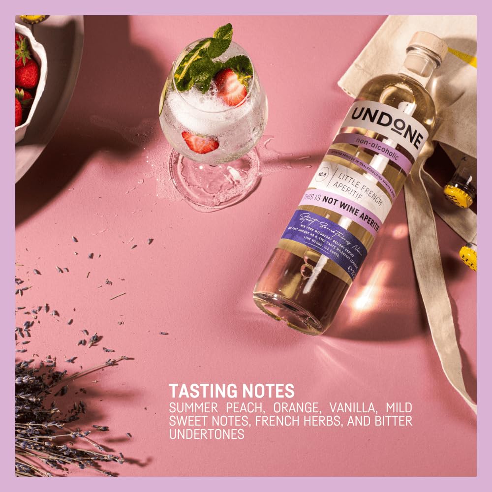 UNDONE No. 8 Little French Aperitif NOT WINE APERITIF | Premium Non-Alcoholic French Aperitif | 700ml Bottle | Made in Germany