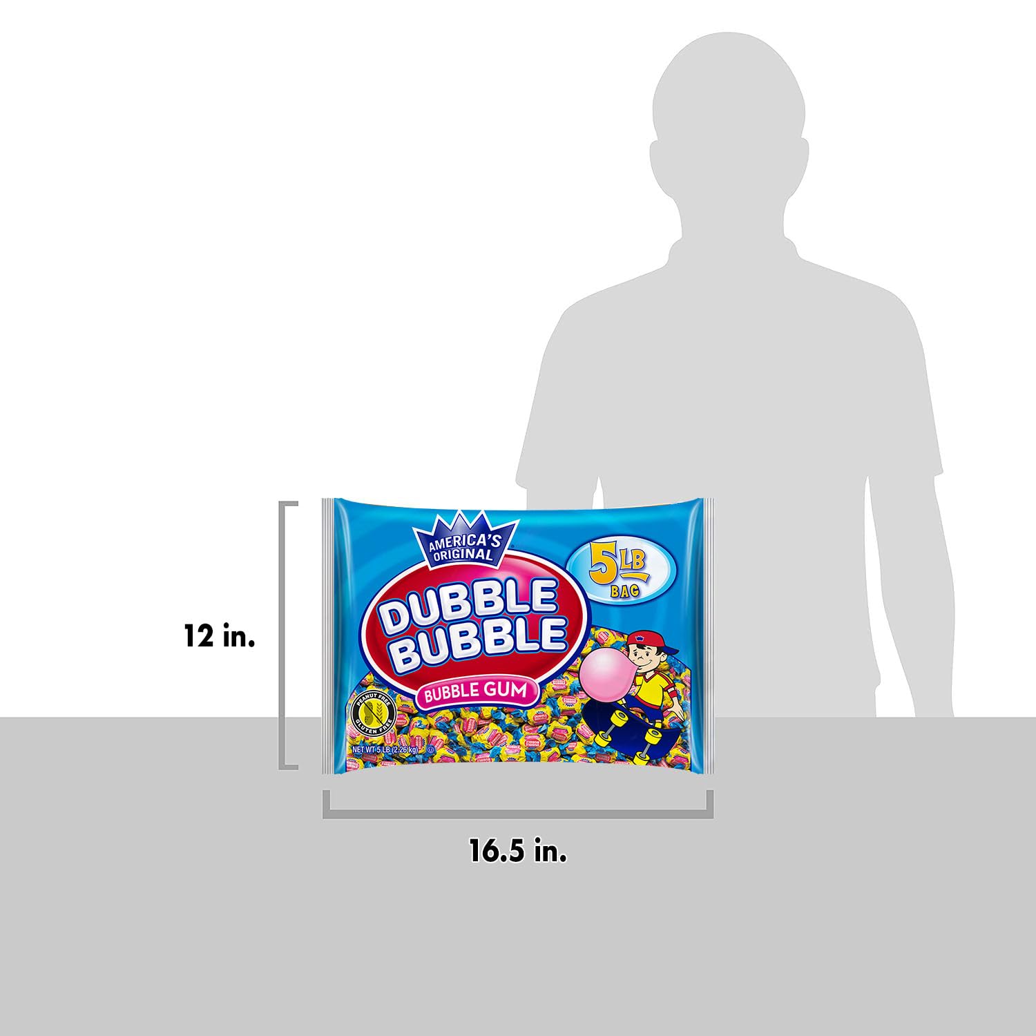 Dubble Bubble Original Twist Bubble Gum - Individually Wrapped Candy - Gluten Free, Kosher & Peanut Free - 5 Pound Bag