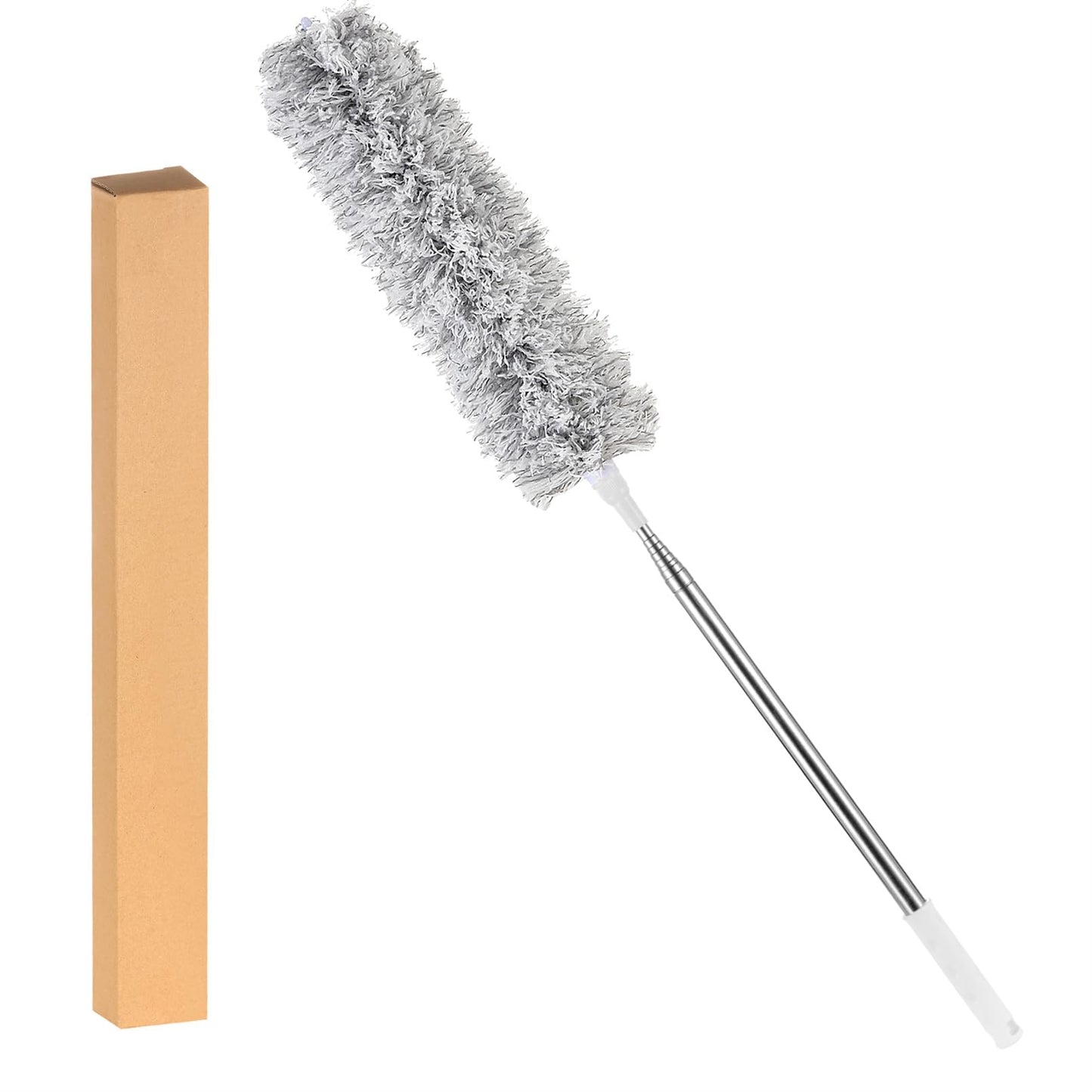 Feather Duster Extendable Microfiber Dusters Hand Dusters for Cleaning Washable Cobweb Dusters with Stainless Steel Extension Pole Telescopic Duster
