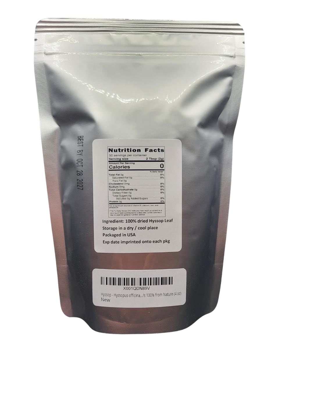 Hyssop - Hyssopus officinalis Loose Leaf c/s 100% from Nature (4 oz)