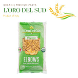 Organic Elbows Pasta, 100% Durum Wheat, Italian Pasta, Premium Quality Product of Italy (10 pack x 16 Oz) Non GMO, Vegan, Kosher Certified by L'Oro