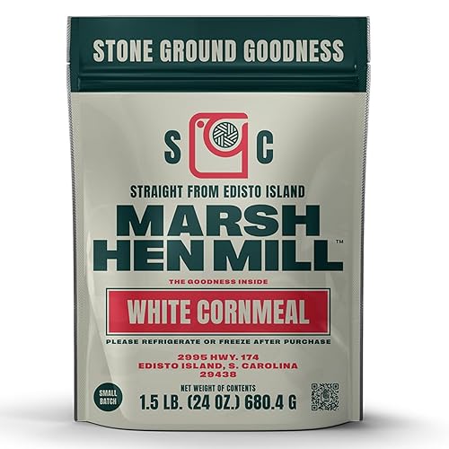Marsh Hen Mill Stone Ground White Cornmeal | Heirloom Corn Flour | All Purpose Flour For Baking & Cooking | Versatile & Consistent Results | Grown on