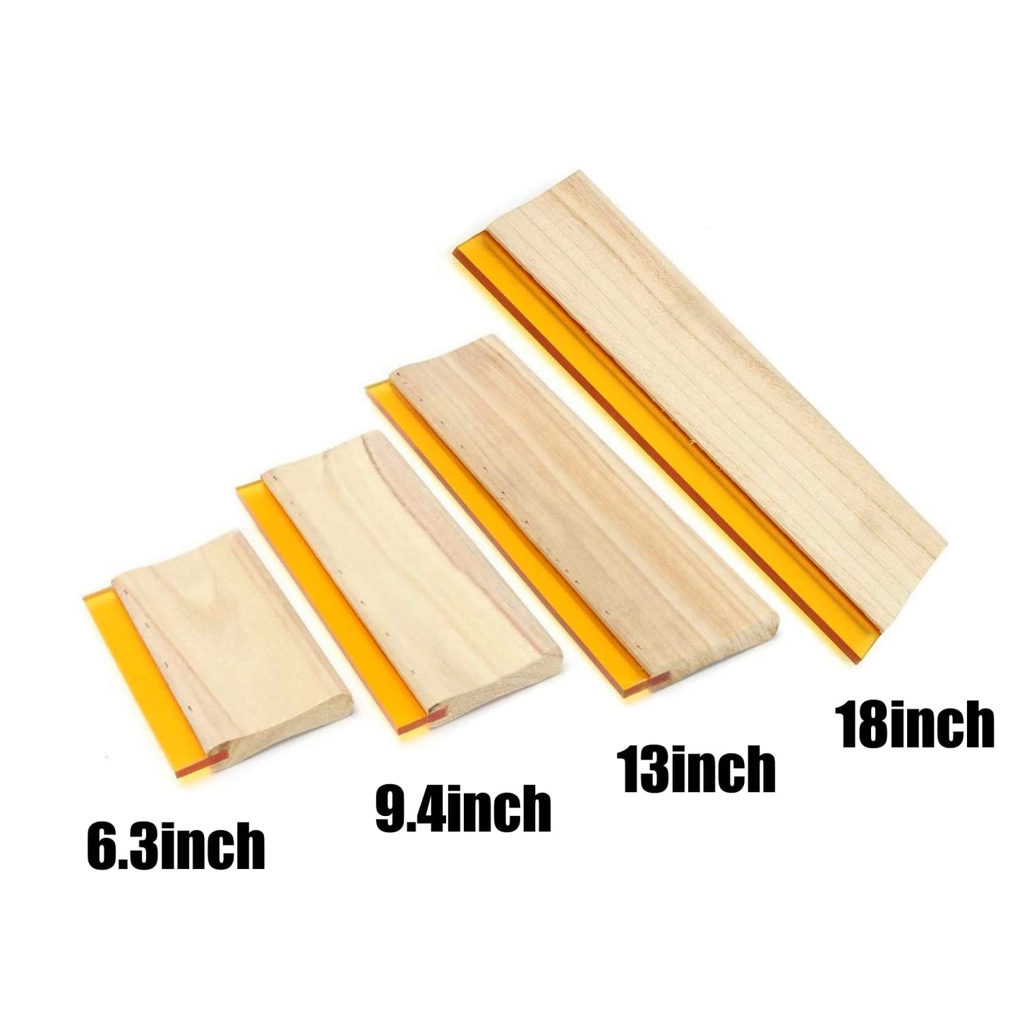 TECHTONGDA 45cm(18") Water Based Wooden Handle(13cm) Silk Screen Printing Squeegee