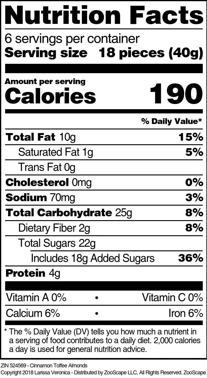 Cinnamon Toffee Almonds (8 oz, ZIN: 524569) - 3 Pack