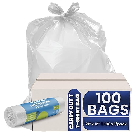Small Trash Bags - 16x14 Inches, 1 Mil Thick, 100 Count - Durable Leak-Proof Mini Garbage Bags, 5 Gallon Capacity
