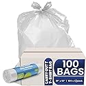 Small Trash Bags - 16x14 Inches, 1 Mil Thick, 100 Count - Durable Leak-Proof Mini Garbage Bags, 5 Gallon Capacity