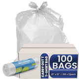 Small Trash Bags - 16x14 Inches, 1 Mil Thick, 100 Count - Durable Leak-Proof Mini Garbage Bags, 5 Gallon Capacity