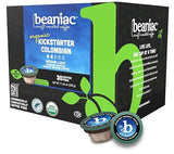 beaniac Organic Kickstarter Colombian, Medium Light Roast, Single Serve Compostable K Cup Coffee Pods, Organic Arabica Coffee, Keurig Brewer