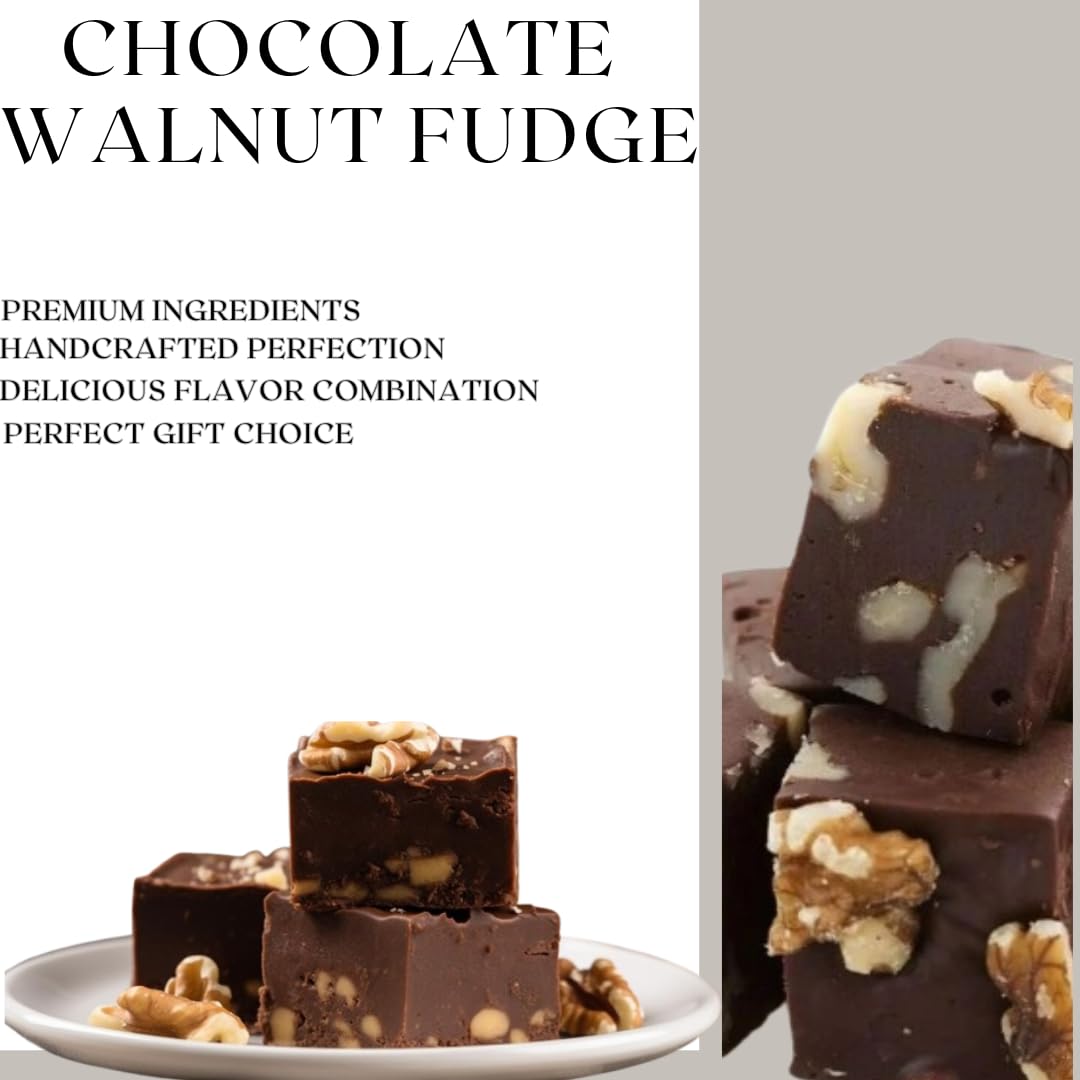 8oz. Nuts to You Smooth Chocolate Walnut Fudge| Fresh Gourmet Candy | Decadent and Delicious Handcrafted Fudge