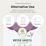 Grab Green Dryer Sheets, 160 Sheets, Vetiver Scent, Plant and Mineral Based, Compostable, Softens Fabrics, Reduces Static Cling and Wrinkles