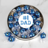 Father's Day Candy Gift Chocolate Truffles in Large Plastic Tin - #1 Dad